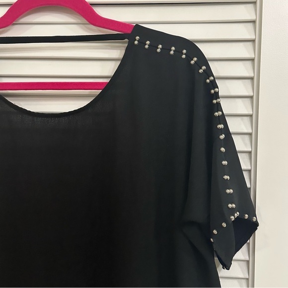 H&M Black Studded Dressy Top - Picture 3 of 6